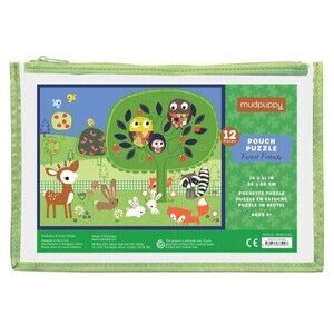 Mudpuppy Pouch Puzzle Forest Friends - 12 Piece Puzzle ages 2+ Toddler Puzzle